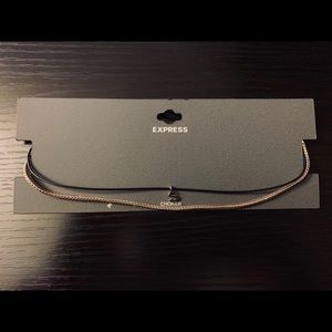 Express Gold & Black Choker with “S” Initial
